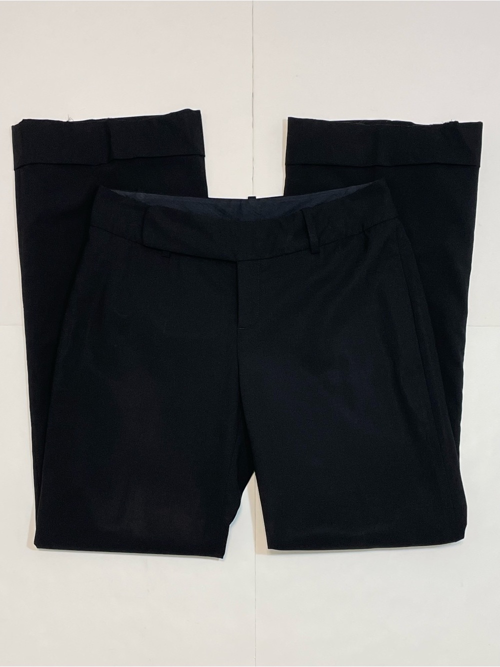 Banana Republic Martin Fit Black Wool Blend Lined Trouser Pants Cuffed Size 6